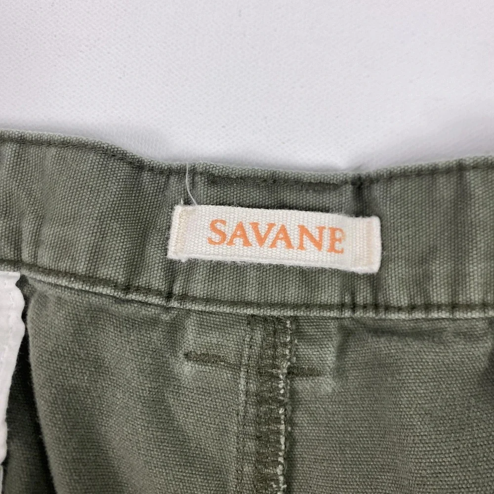 Savane Cargo Shorts Mens Large Green Elastic Waist Utility‎ Pockets Casual